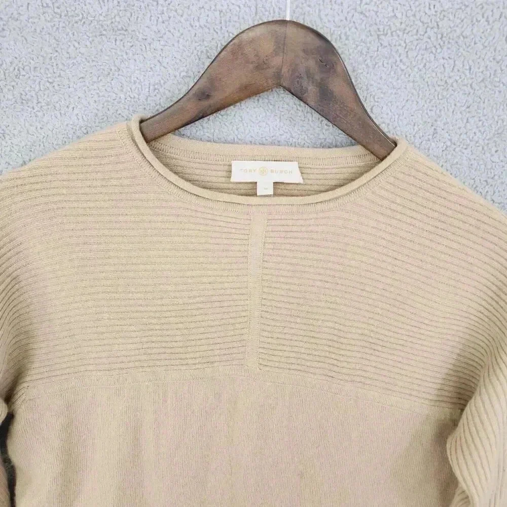 Tory Burch Women's Beige 100% Cashmere Sweater Size M 16PT